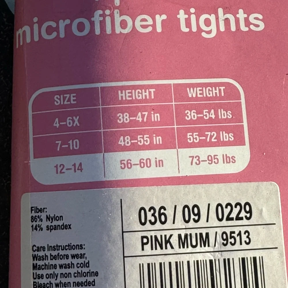 NEW Circo Girls’ pink tights size 10–12 - Picture 3 of 4